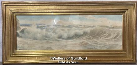 ERNEST STUART (FL.1889 - 1915) FRAMED WATER COLOUR "BLOWING FRESH, TORBAY", SIGNED, 75 X 24CM