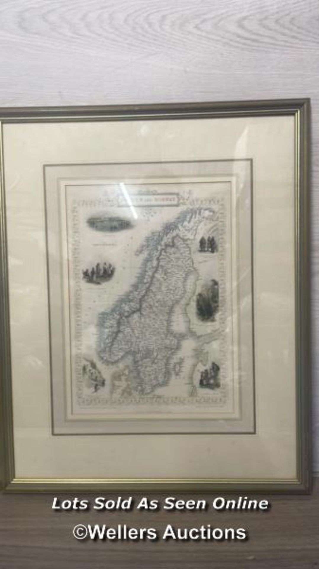 *FRAMED MAP OF SWEDEN & NORWAY, ILLUSTRATED BY MERCHANT AND ENGRAVED BY J.H.KERNOT, 25 X 35CM AND AN - Bild 2 aus 10