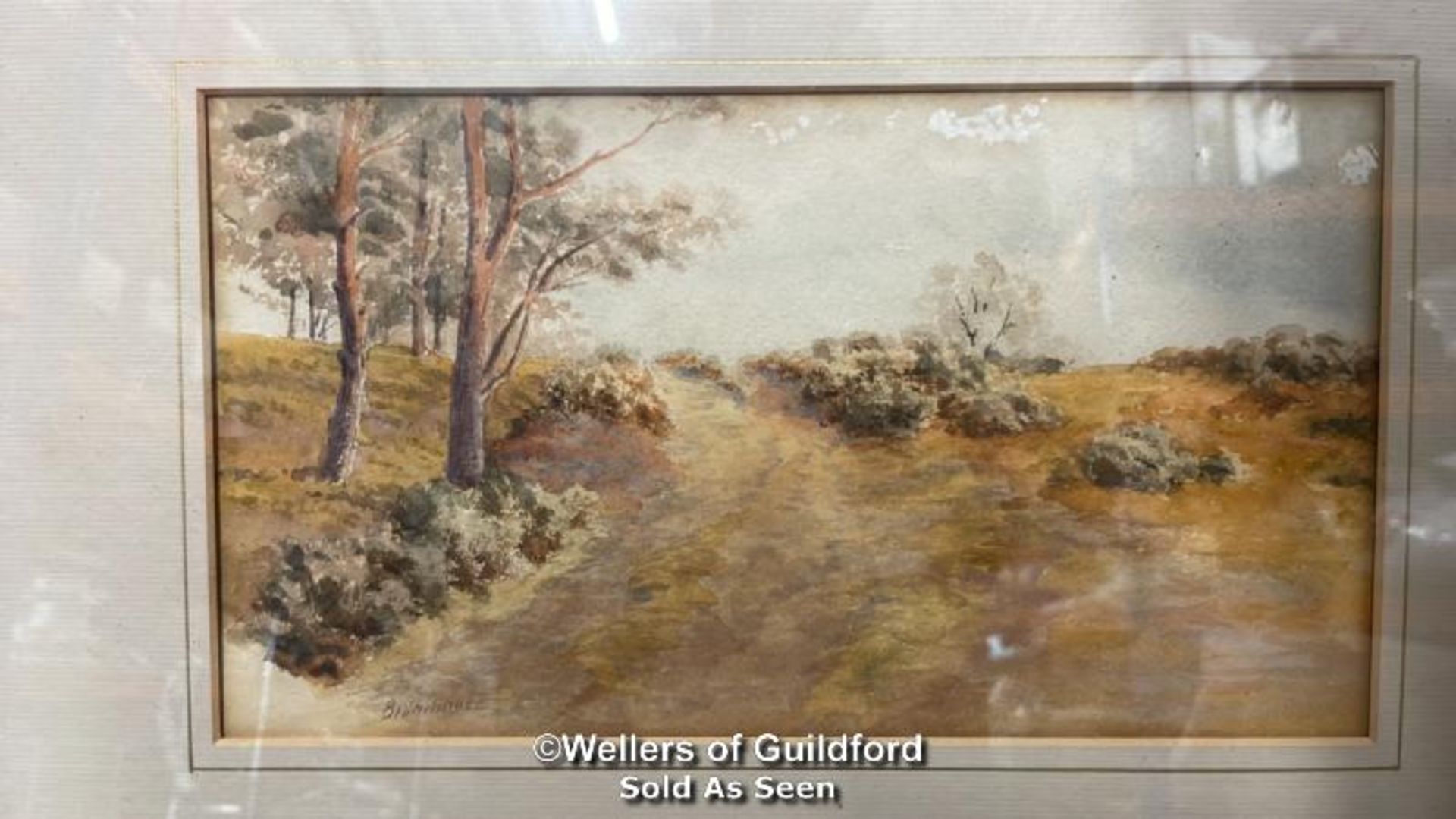 BRIAN WHITMORE (FL.1871 - 1897), TWO FRAMED WATERCOLOUR LANDSCAPES SIGNED B.WHITMORE,. 25 X 14CM & - Bild 2 aus 7