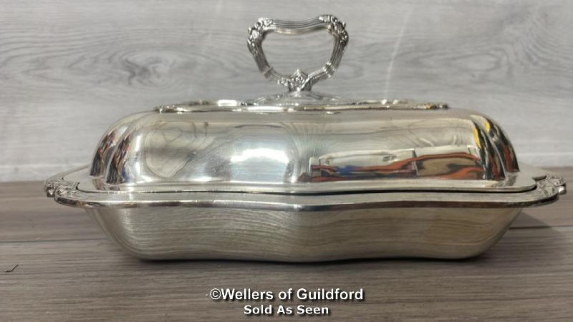 ANTIQUE SILVER PLATE SERVING DISH AND SMALL TRAY, 21CM DIAMETER - Bild 2 aus 7