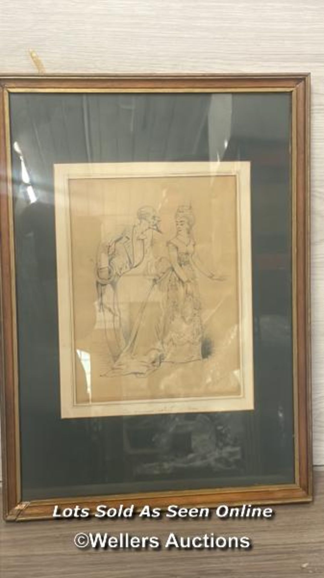 *ORIGINAL PENCIL CARTOON "UN MONSIEUR DE GALANT", PENCIL ON PAPER SIGNED "CHAM" POSSIBLY BY FRENCH - Image 9 of 9