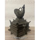 INDIAN DHOKRA METAL TRINKET BOX, 19CM HIGH