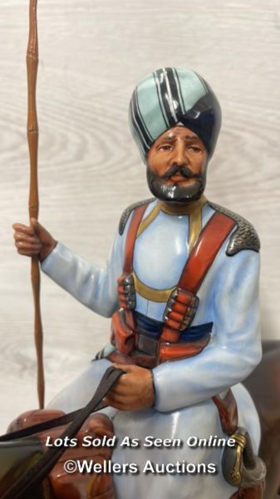 MICHAEL J SUTTY HAND PAINTED PORCELAIN FIGURE, 27TH LIGHT CAVALRY, MODEL NO.50 LIMITED EDITION OF - Image 5 of 12