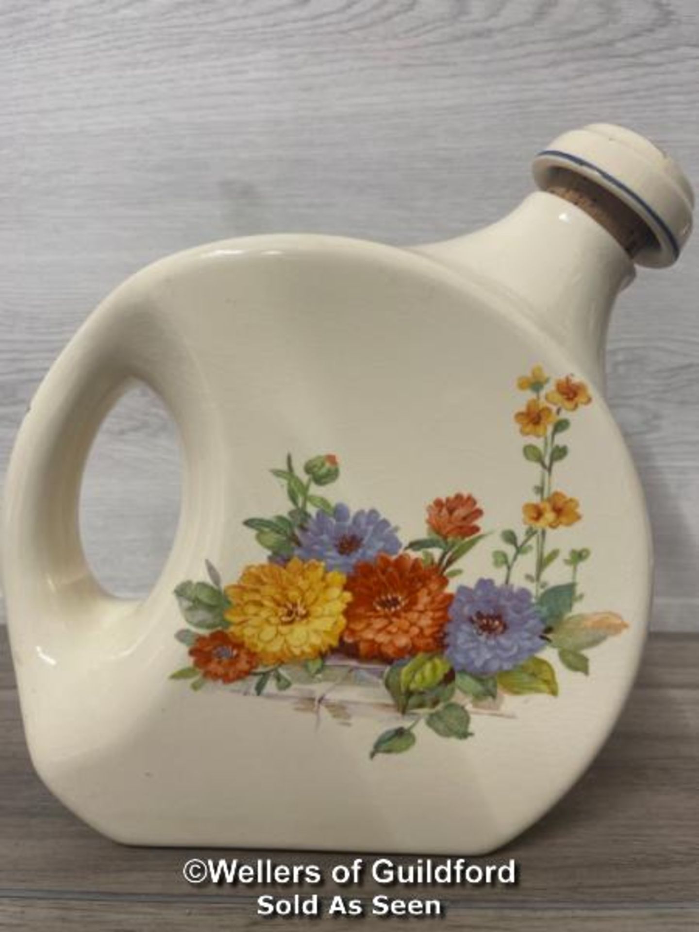 FRIDGE COLD CERAMIC WATER BOTTLE MADE IN THE U.S.A., ZINNIA PATTERN - Image 2 of 3