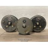 THREE VINTAGE FISHING REELS BY J.W. YOUNG & SONS