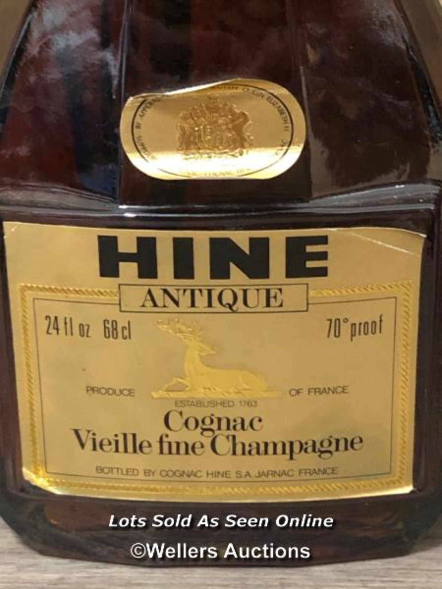 HINE ANTIQUE COGNAC, VIELLE FINE CHAMPAGNE, 24 FL. OZ, 70 PROOF - Bild 3 aus 4