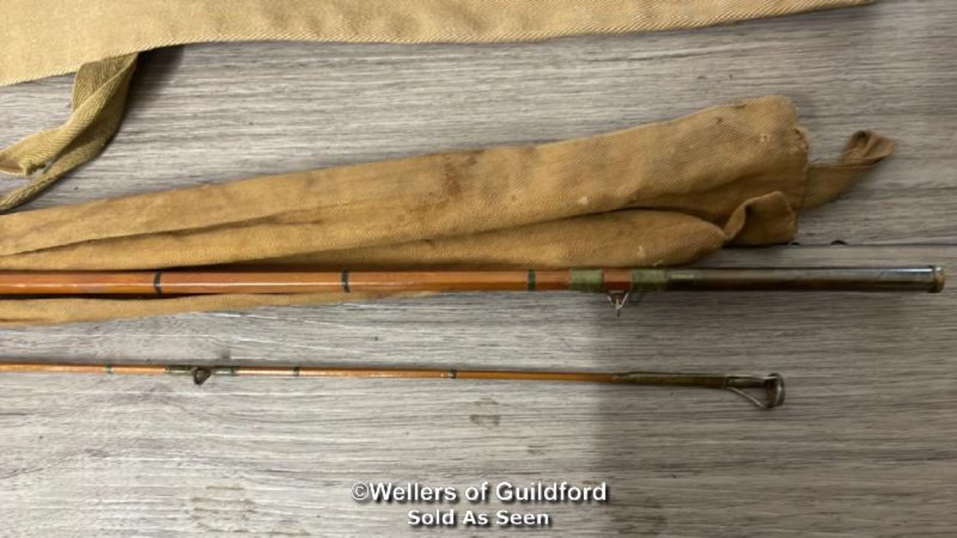 THREE VINTAGE FISHING RODS INCLUDING ONE GREEN DRAKE AND TWO MILBRO GILLIE - Image 13 of 13