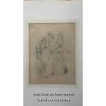 *ORIGINAL PENCIL CARTOON "UN MONSIEUR DE GALANT", PENCIL ON PAPER SIGNED "CHAM" POSSIBLY BY FRENCH