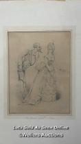 *ORIGINAL PENCIL CARTOON "UN MONSIEUR DE GALANT", PENCIL ON PAPER SIGNED "CHAM" POSSIBLY BY FRENCH