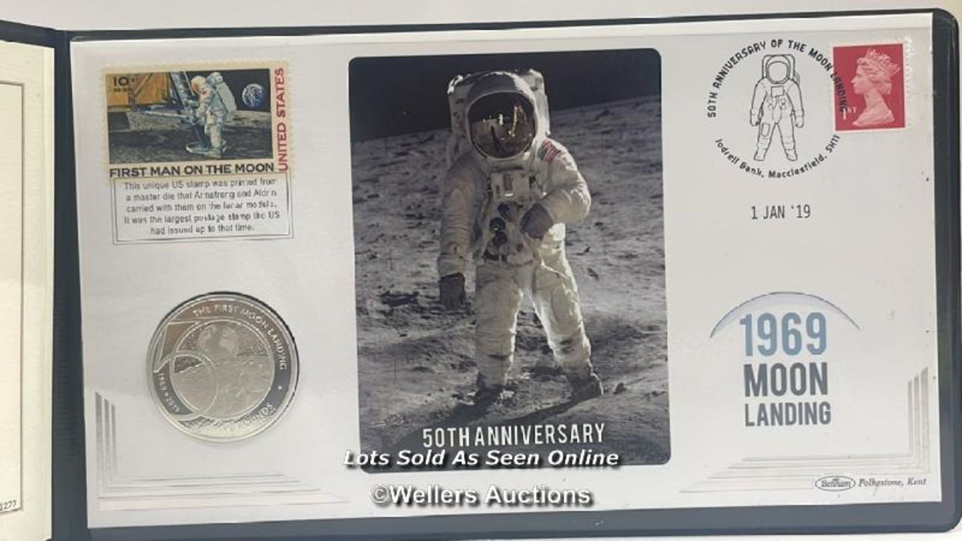 HARRINGTON & BYRNE 2019 50TH ANNIVERSARY OF THE MOON LANDING SILVER PROOF $1 COIN AND MOON LANDING - Image 5 of 8
