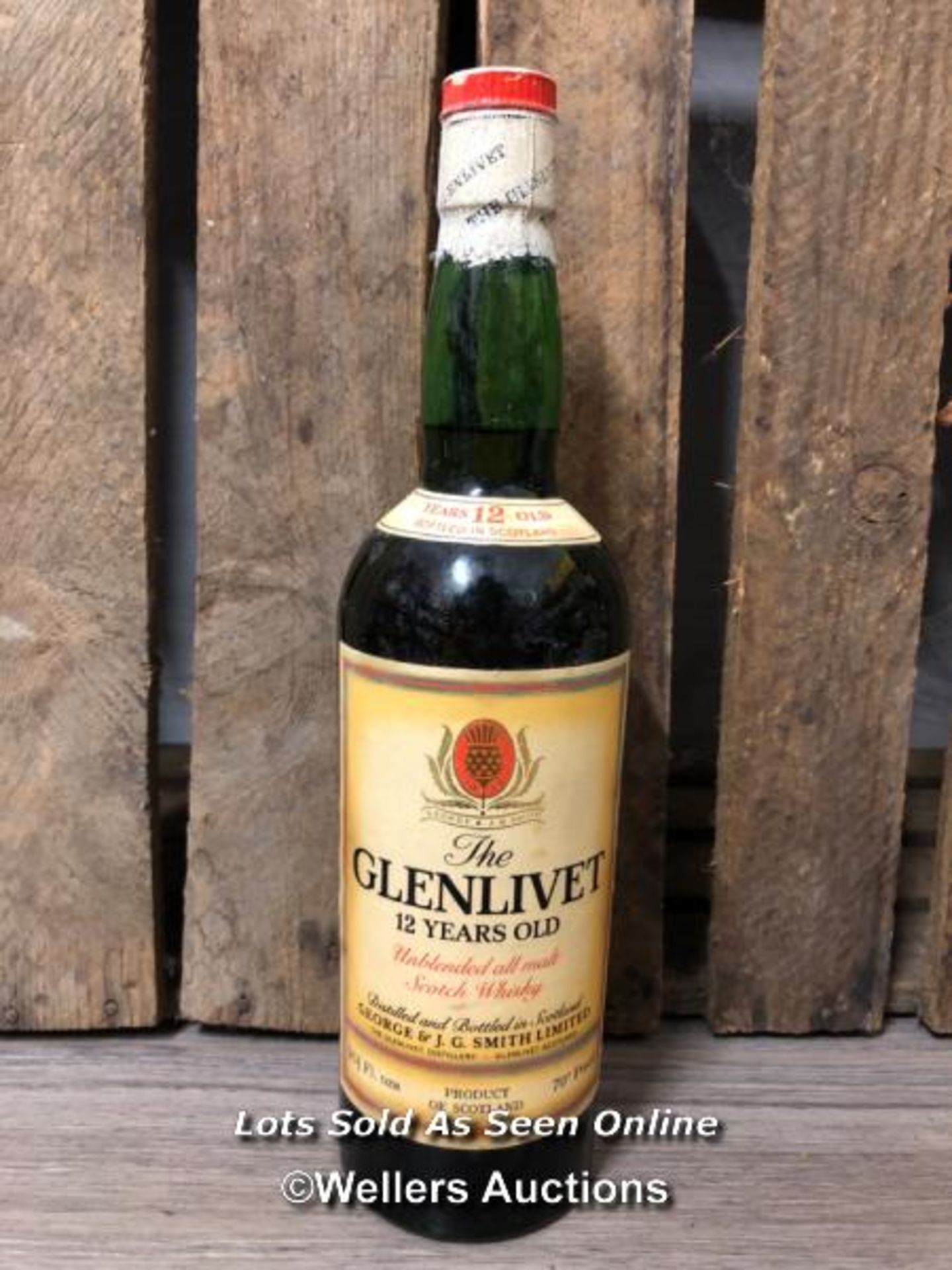 THE GLENLIVET 12 YEAR OLD UNBLENDED ALL MALT SCOTCH WHISKY, 75.7CL, 35% ABV