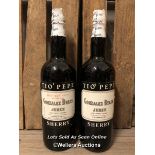 TWO BOTTLES OF TIO PEPE GONZALEZ BYASS SHERRY, 1L, 16% VOL