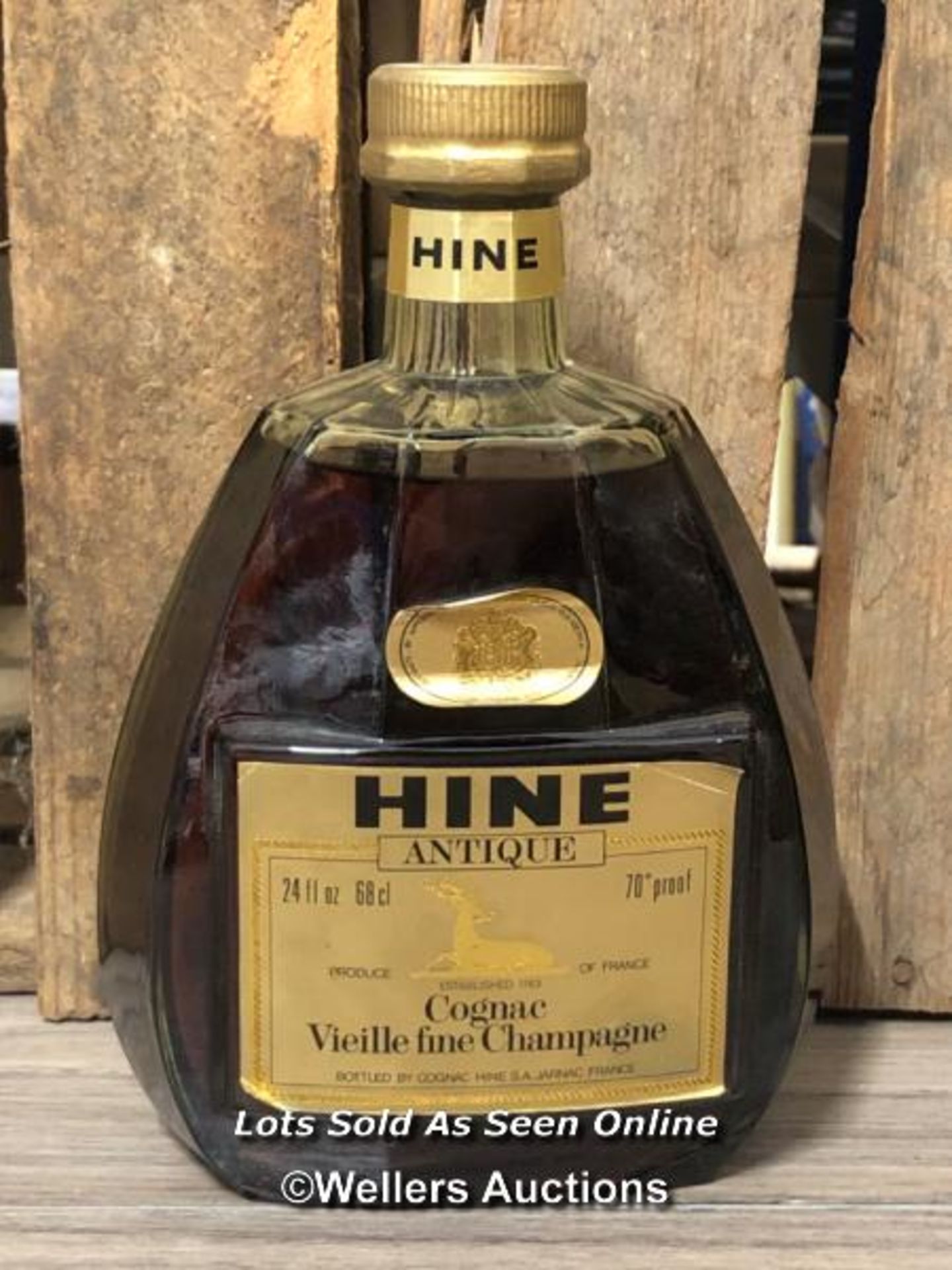 HINE ANTIQUE COGNAC, VIELLE FINE CHAMPAGNE, 24 FL. OZ, 70 PROOF