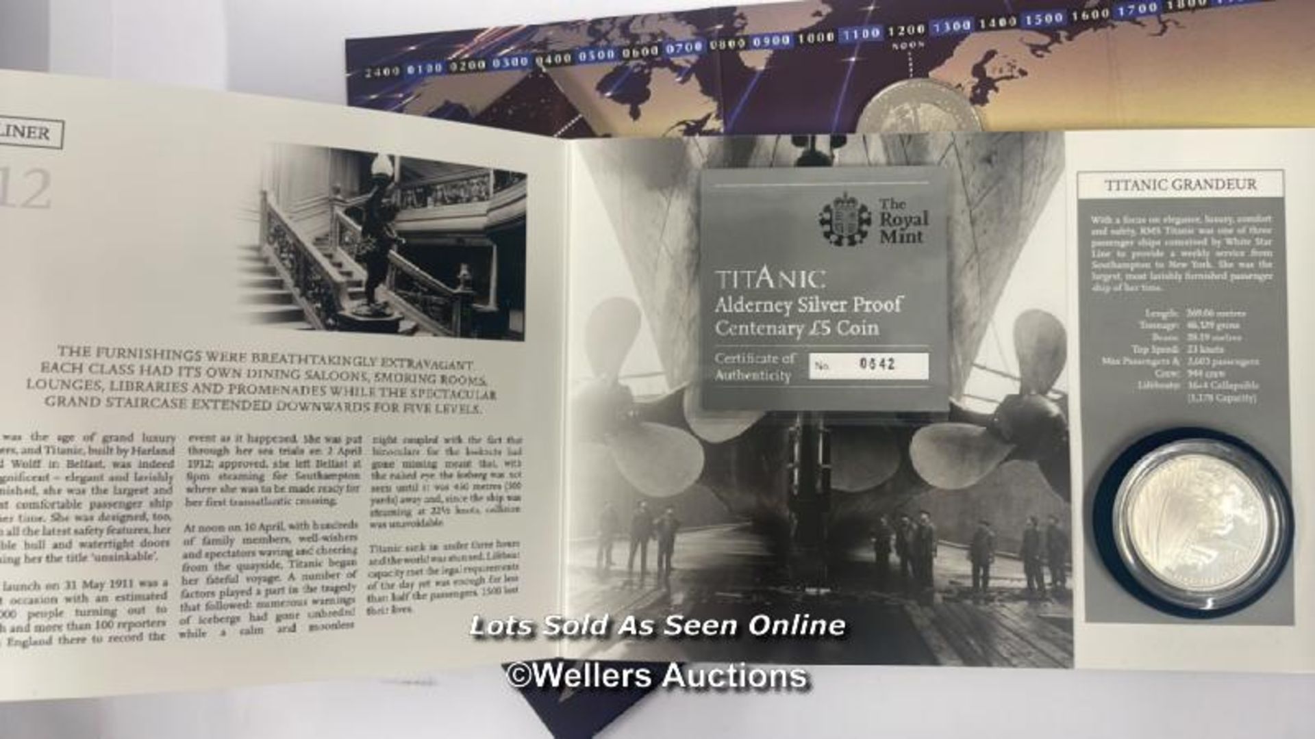 THE ROYAL MINT TITANIC SILVER PROOF £5 COIN NO.0642 AND ROYAL MINT MILLENIUM £5 COIN - Image 4 of 8