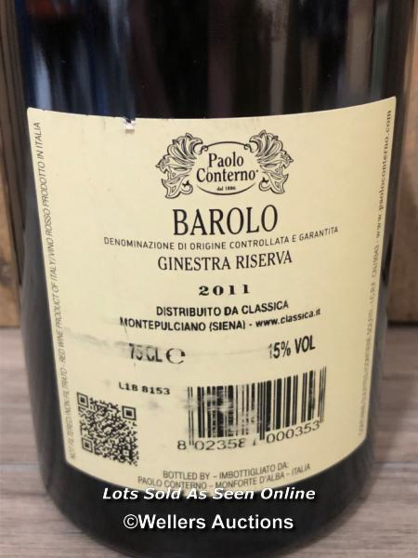 2011 PAOLO CONTERNO BAROLO, GINESTRA RISERVA, 750ML, 15% VOL - Bild 4 aus 5