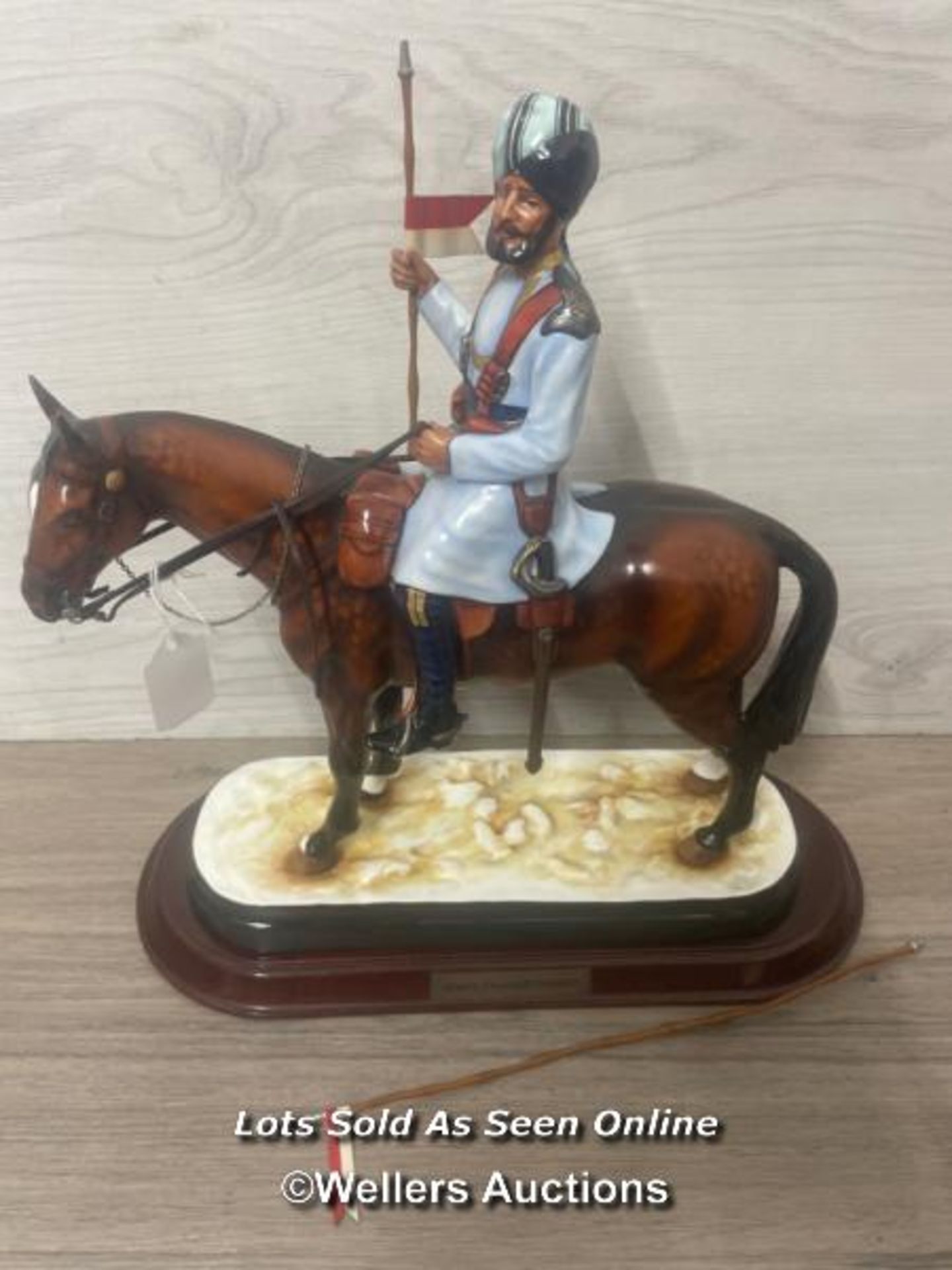 MICHAEL J SUTTY HAND PAINTED PORCELAIN FIGURE, 27TH LIGHT CAVALRY, MODEL NO.50 LIMITED EDITION OF - Image 11 of 12