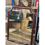 ANTIQUE VICTORIAN MAHOGANY WALL MIRROR, 63.5 X 97CM