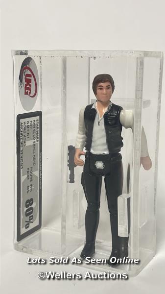 Star Wars vintage Han Solo (small head) 3 3/4" figure, HK, 1977, UKG graded 80% figure 80 paint 80. - Image 2 of 7