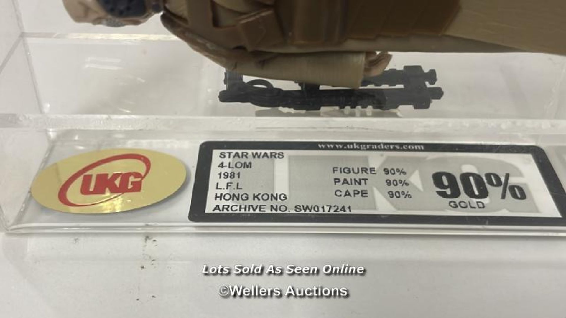 Star Wars vintage 4-LOM 3 3/4" figure, HK 1981, UKG gold graded 90% figure 90 paint 90 cape 90 - Bild 3 aus 7