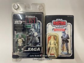 Hasbro The Saga Collection two carded figures Biker Scout and Imperial Stormtrooper (Hoth), both