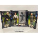 Three Star Wars Action Collection 12" figures, Han Solo with Carbonite, Grand Moff Tarkin and