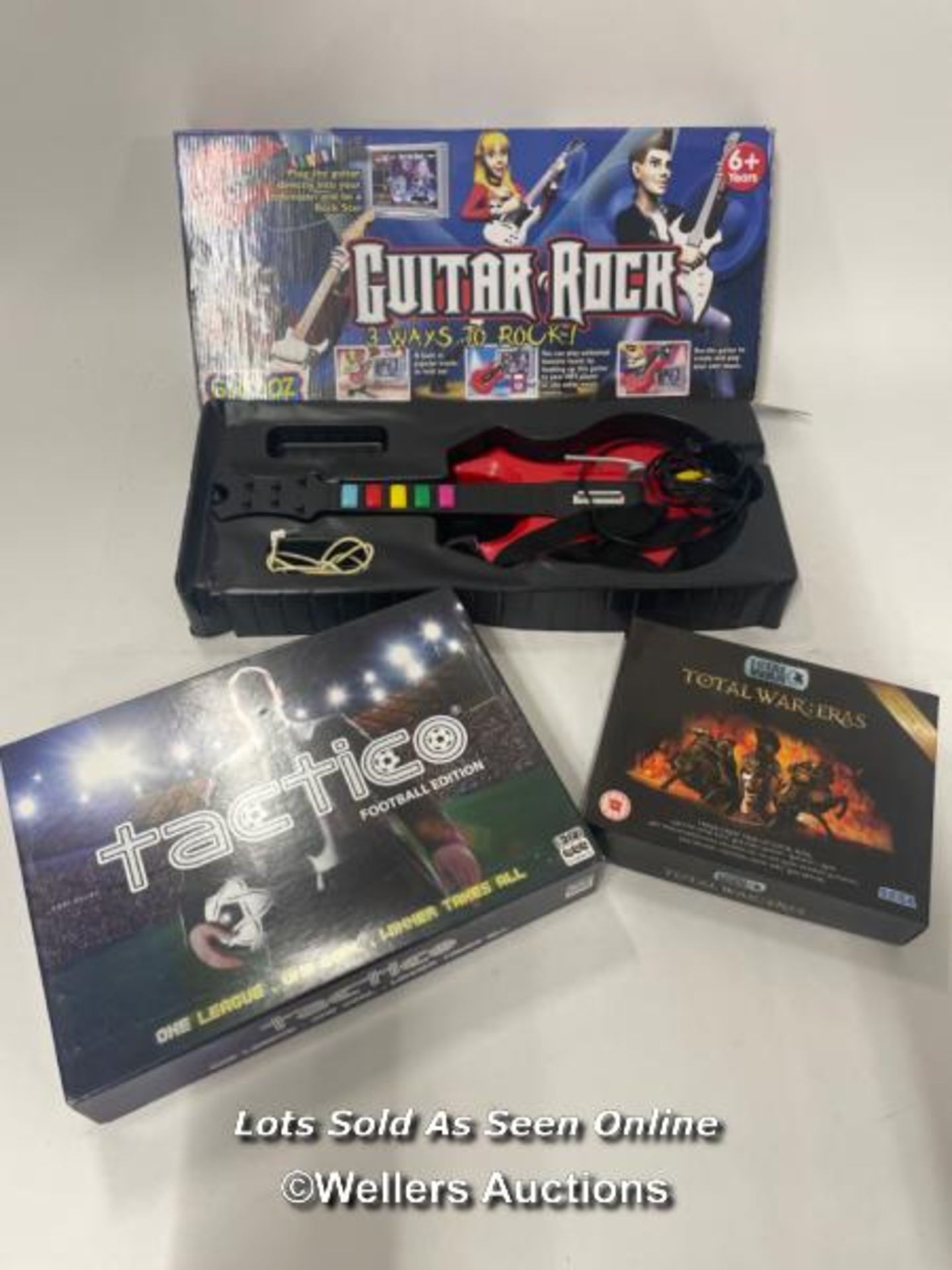 Tactico Football Edition board game, Guitar Rock and Total War Eras for Sega, unchecked