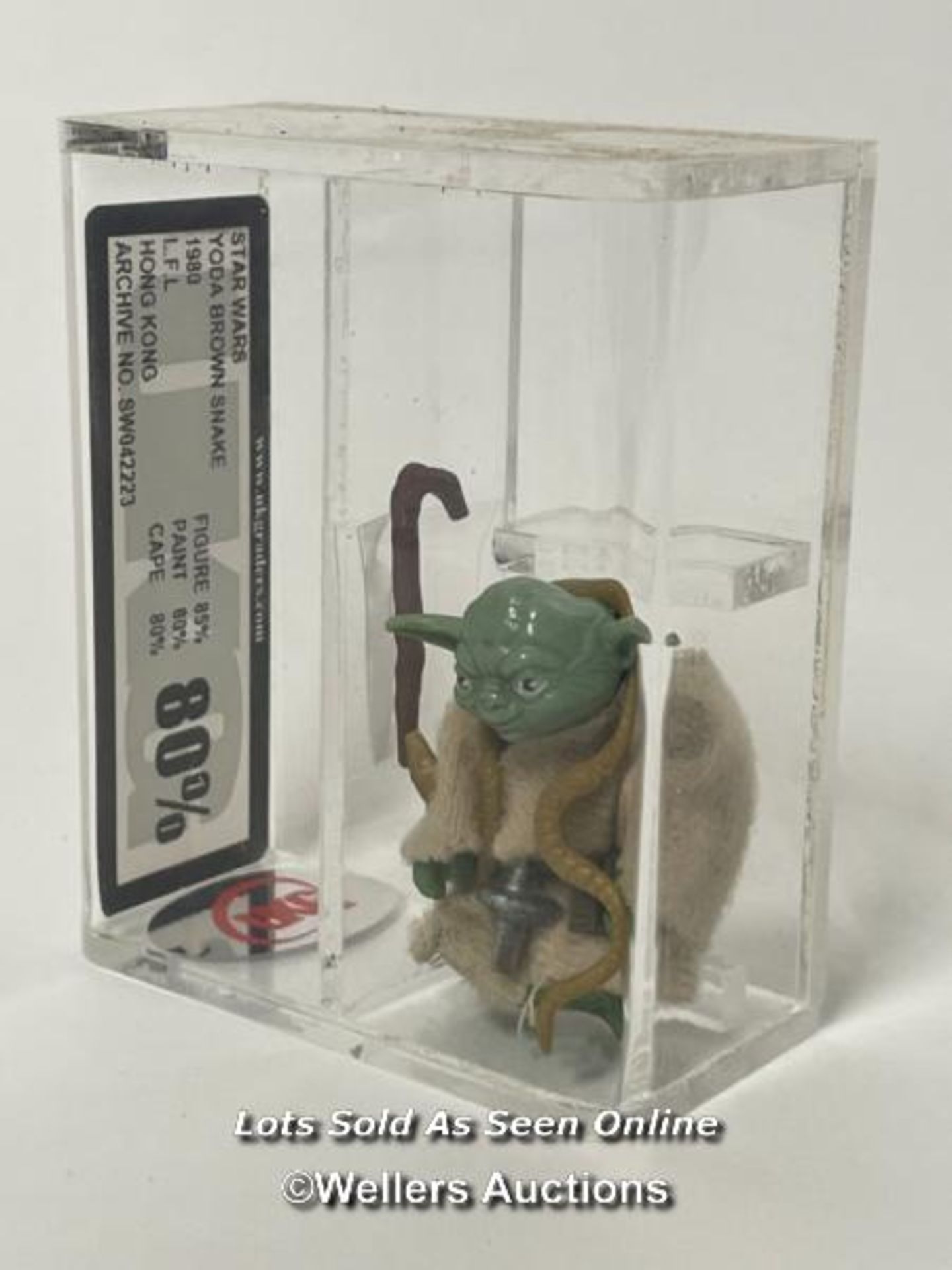 Star Wars vintage Yoda (brown snake variant) 3 3/4" figure, HK, 1980, UKG graded 80% figure 80, - Image 2 of 7