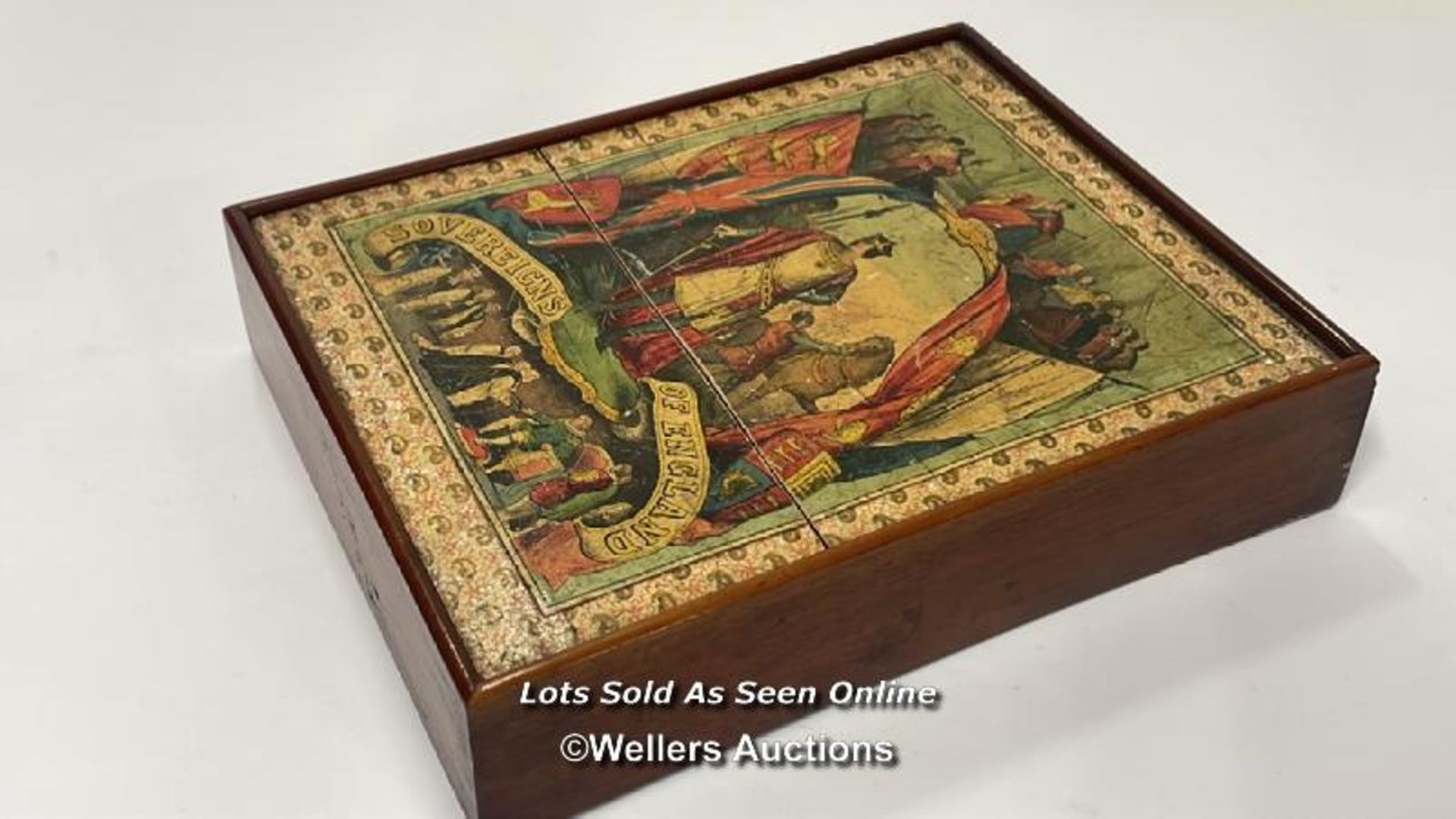 Rare Victorian wooden block set "Sovereigns of England", 36 piece set of coloured illustrations - Bild 5 aus 5