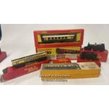 A group of boxed Tri-ang 00 guage trains and accessories including 4-2-2 "Lord of the Isles" Loco