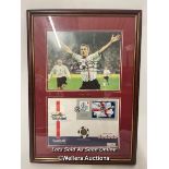 Michael Owen signed photo mounted with England First Day cover coin