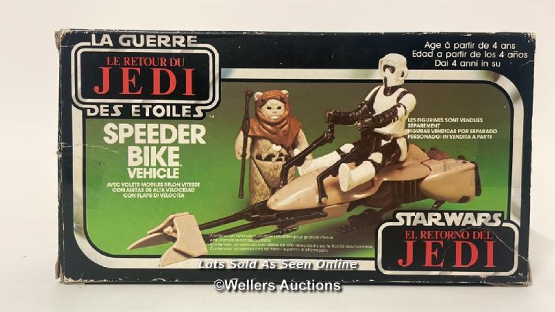 Palitoy Return of the Jedi Speeder Bike in original box, bike in very good condition, box has some - Image 7 of 8