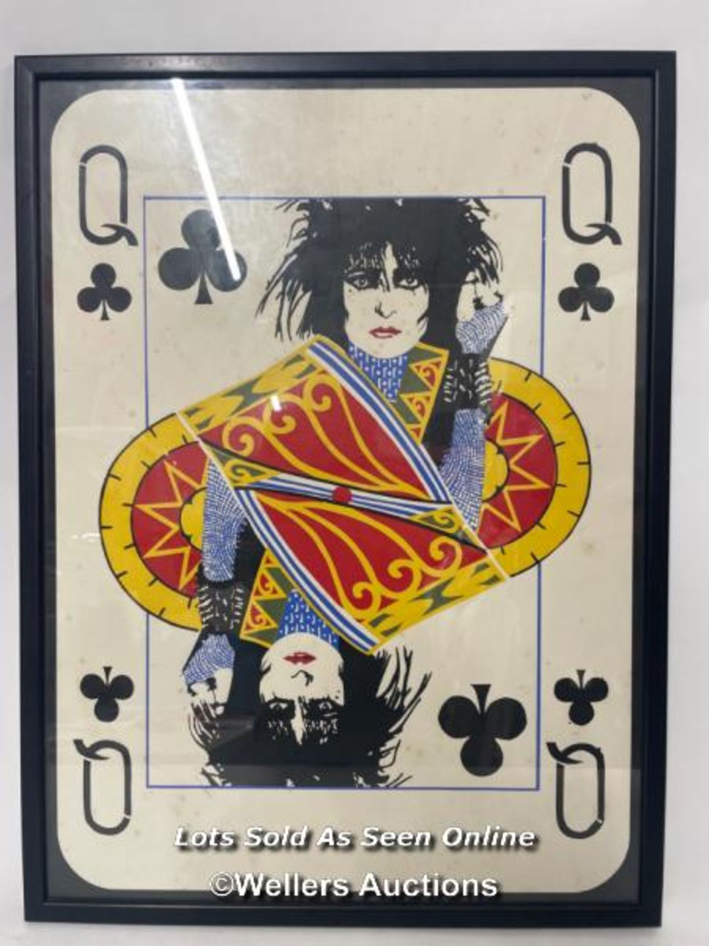 Siouxsie and the Banshees -Siouxsie Sioux original screen print "Queen of Clubs" framed & glazed