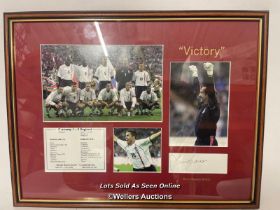 David Seaman M.B.E. signed paper and mounted pictures "Victory"