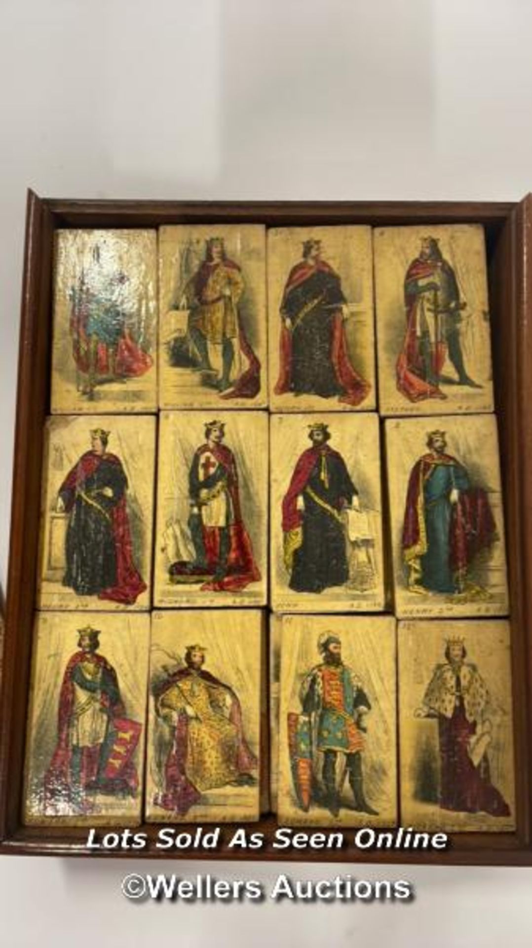 Rare Victorian wooden block set "Sovereigns of England", 36 piece set of coloured illustrations - Image 2 of 5