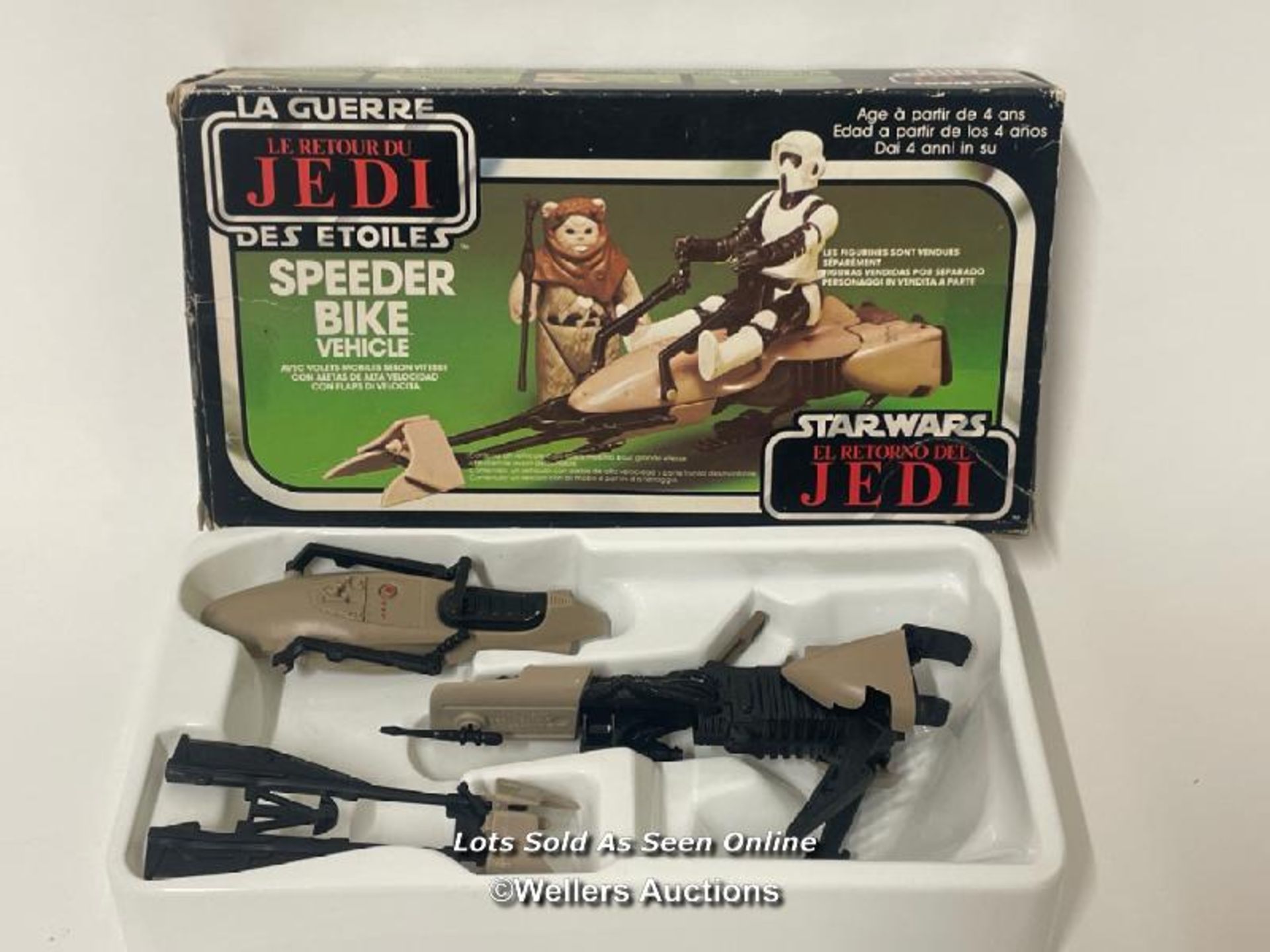 Palitoy Return of the Jedi Speeder Bike in original box, bike in very good condition, box has some
