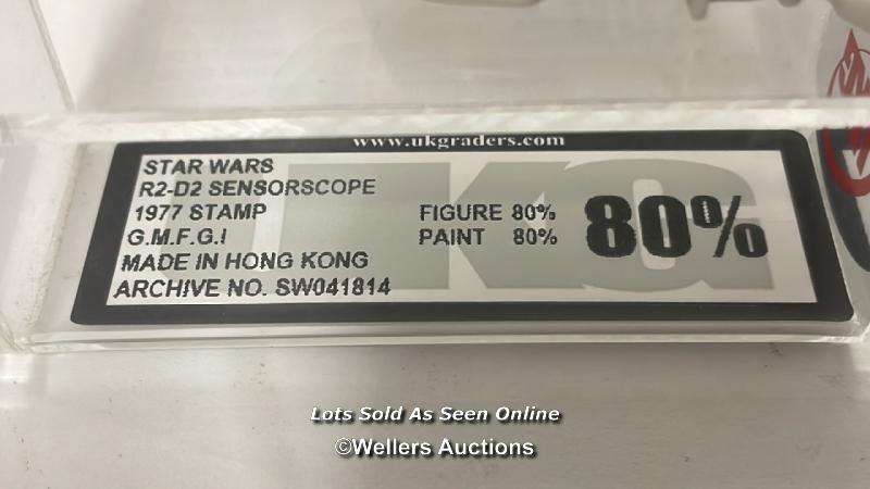 Star Wars vintage R2-D2 (Sensorscope) 3 3/4" figure, HK, 1977 stamp, UKG graded 80% figure 80 - Image 3 of 6