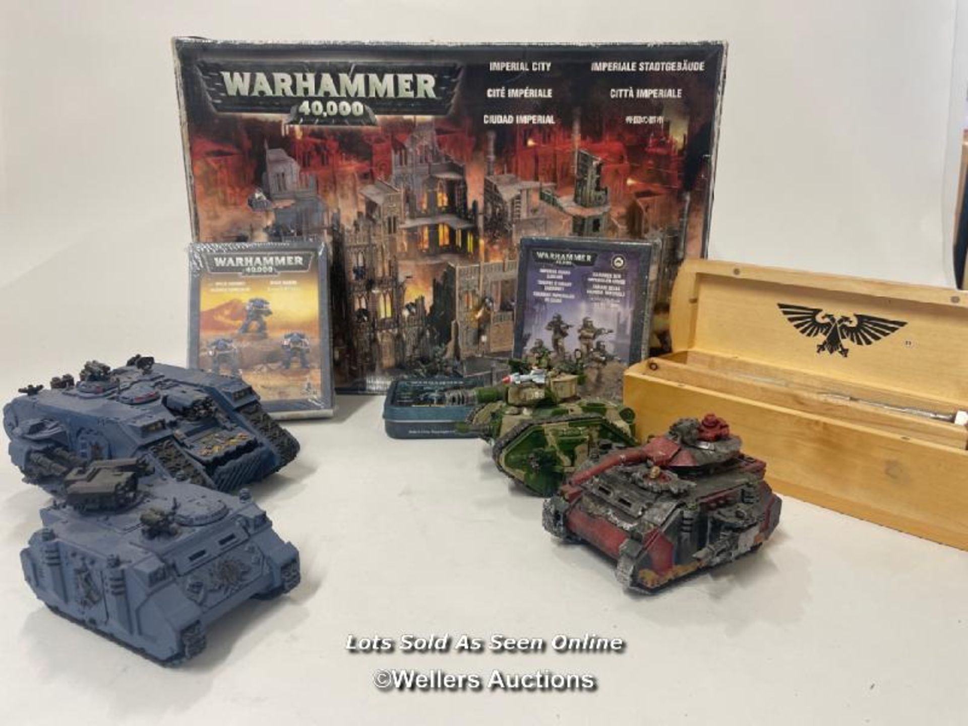 Games Workshop Warhammer 40,000 Imperial City, opened but unused with two sealed sets of figures,