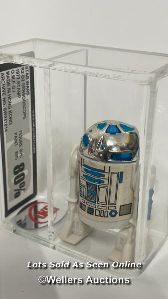 Star Wars vintage R2-D2 (Sensorscope) 3 3/4" figure, HK, 1977 stamp, UKG graded 80% figure 80 - Image 2 of 6