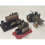 Mamod TE1A steam engine and two static steam engines+D92