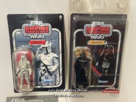 Hasbro The Vintage Collection two carded figures; Darth Vader 2006 Woolworths exclusive and Boba