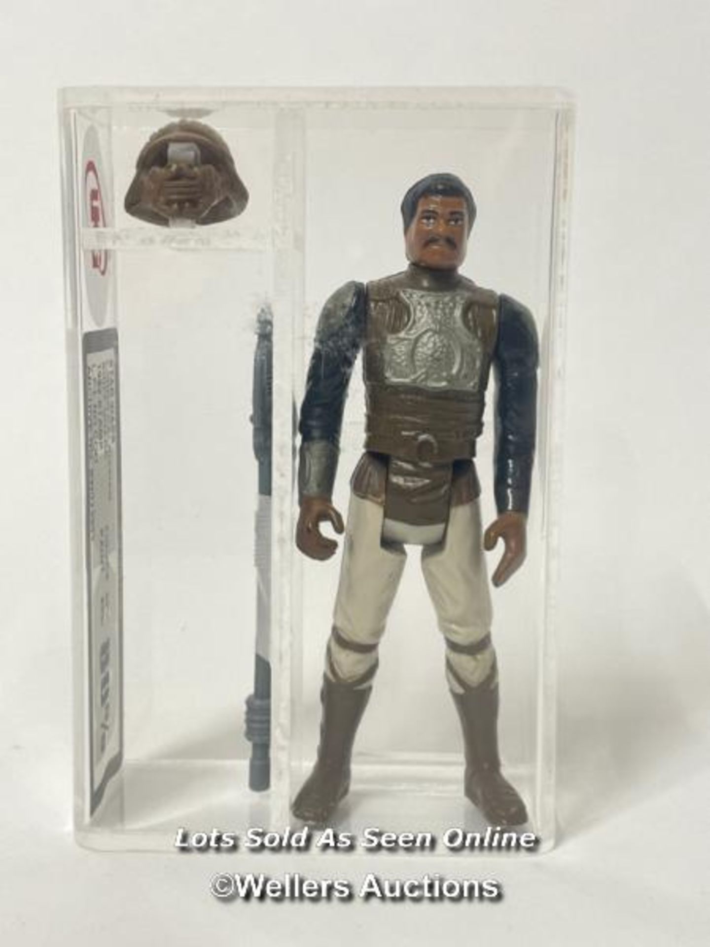 Star Wars vintage Lando Calrissian Skiff Guard 3 3/4" figure, NO COO, 1982, UKG graded 80% figure 80
