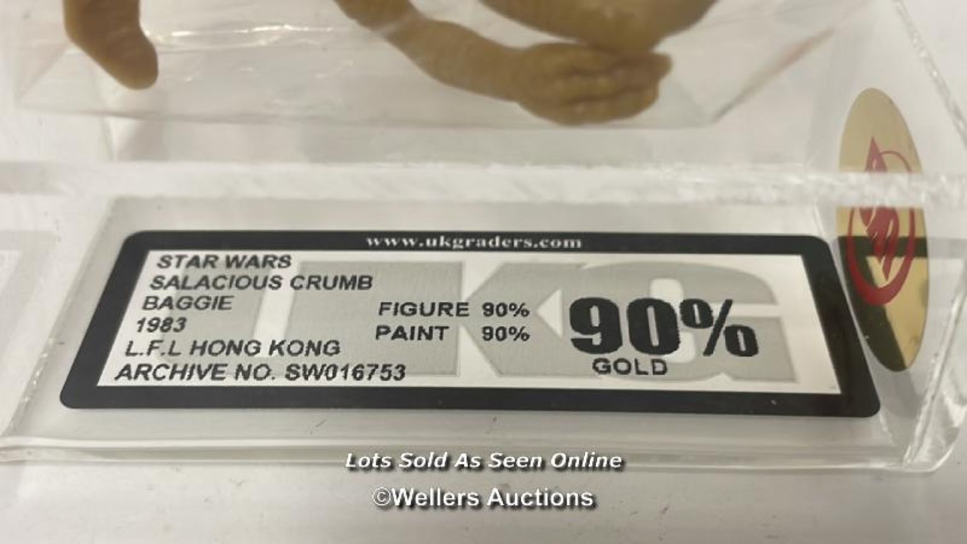 Star Wars vintage Salacious Crumb (Baggie) 3 3/4" figure, HK, 1983 UKG gold graded 90 % figure 90 - Image 3 of 5