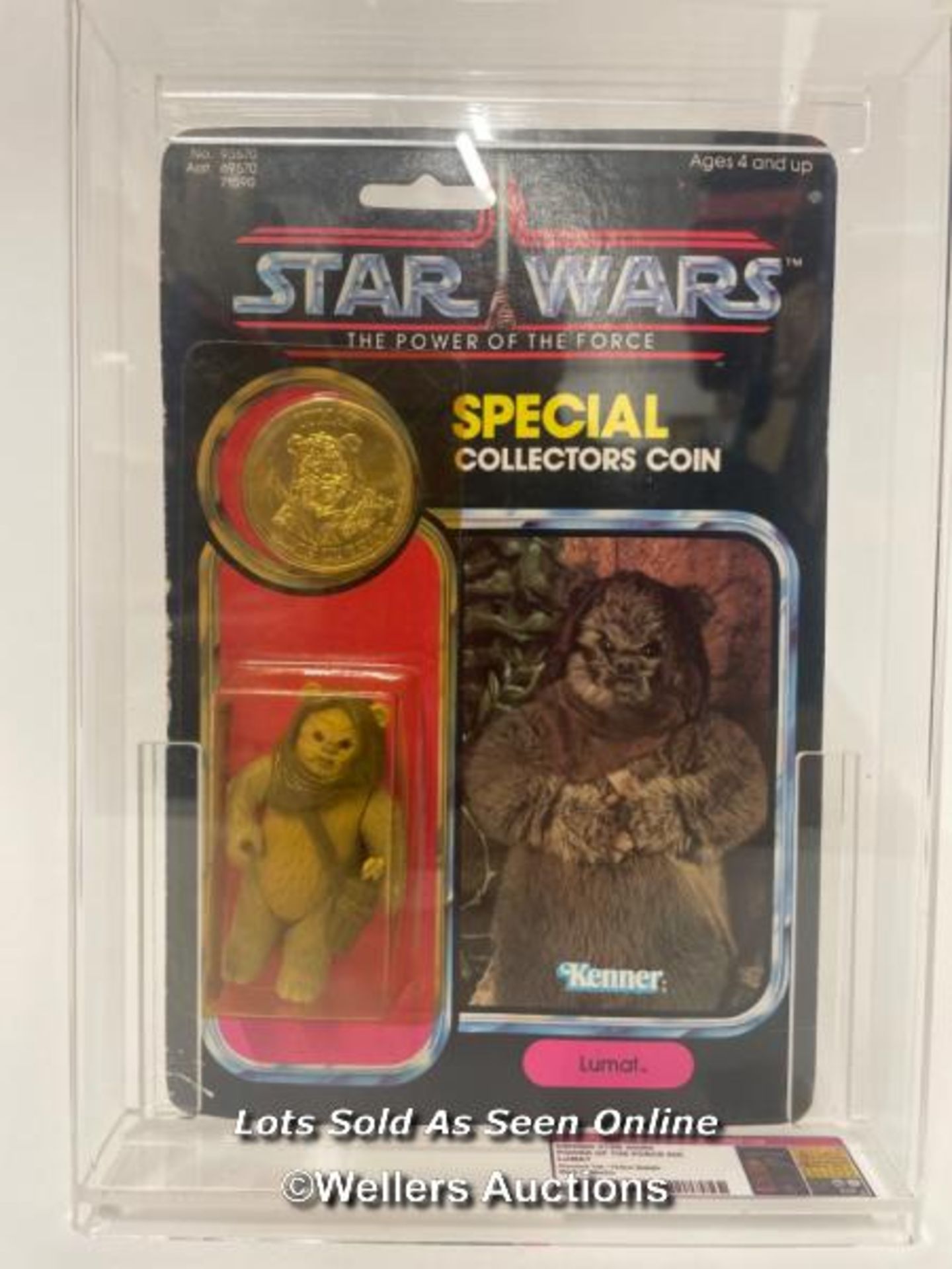 Star Wars vintage Lumat 3 3/4" figure, Power of the Force 92 back with collectors coin, Kenner 1984,