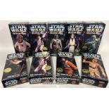 Nine Star Wars Collectors Series 12" figures including Obi - Wan Kenobi, Darth Vader, Boba Fett,