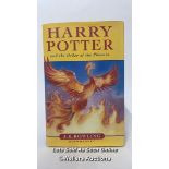 *Harry Potter - J.K. Rowling signed Harry Potter and the Order of the Phoenix, Bloomsbury 2003