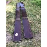 X2 EX-SNOOKER TABLE MAHOGANY PLANKS, CIRCA 1900. SIZE 320CM X 25CM / ITEM LOCATION: KT14, FULL