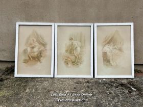 SET OF THREE VINTAGE EROTICA PRINTS, ROSSI, EACH 56CM (H) X 39CM (W) / COLLECTION LOCATION: