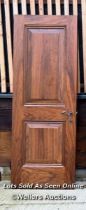 SOLID HARDWOOD DOOR, POSSIBLY WALNUT (EX EMBASSY), WITH ITALIAN HINGES, 204CM (H) X 74CM (W) X