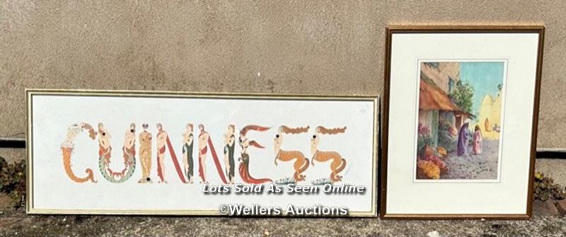 ORIGINAL GUINNESS WATERCOLOUR AND ONE OTHER, 74CM (L) X 27CM (H) / COLLECTION LOCATION: