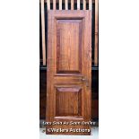 SOLID HARDWOOD DOOR, POSSIBLY WALNUT (EX EMBASSY), WITH ITALIAN HINGES, 204CM (H) X 73CM (W) X